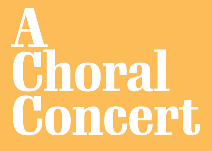 image en fond jaune avec texte : a choral concert
